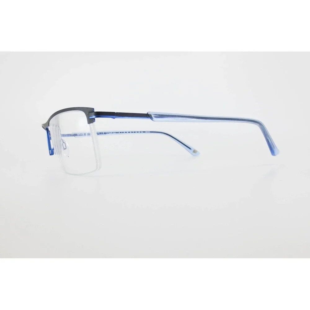 Shaquille O'Neal Signature 144 Z Blue Black Semi-Rimless Eyeglasses 56-18-145